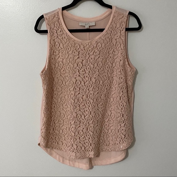 LOFT Tops - Loft sleeveless top with lace overlay